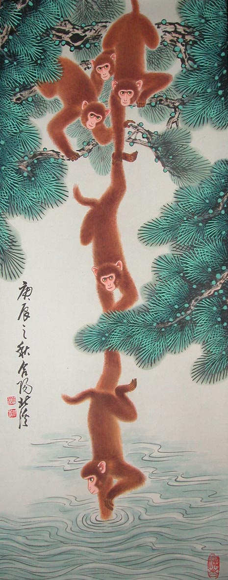 猴子捞月